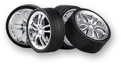 Set of tires and rims